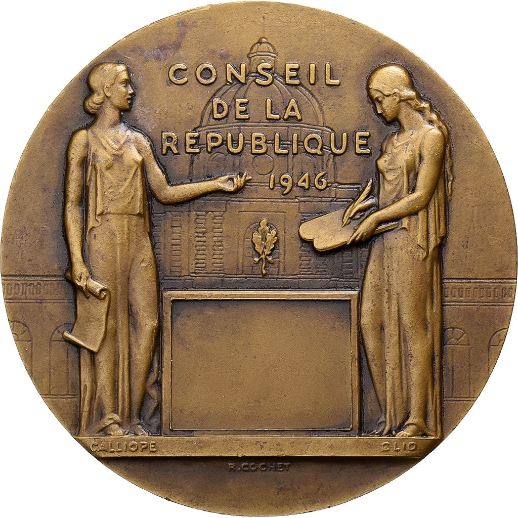 Frankreich, Medaille, Conseil de la République, 1946, Bronze, Cochet, VZ