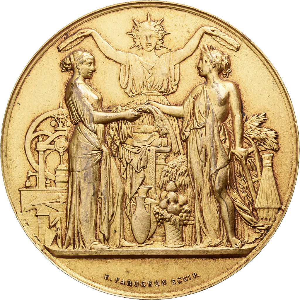 France, Medal, 2ème Foire Exposition de Courbevoie, 1934, Gilt Bronze