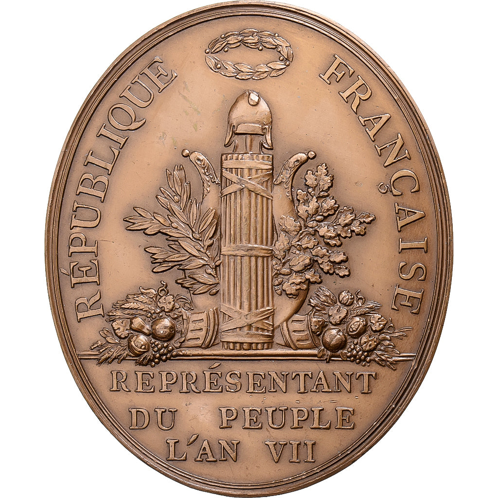 Francja, medal, Conseil des Cinq-Cents, Brązowy, Ponowne bicie, AU(55-58)