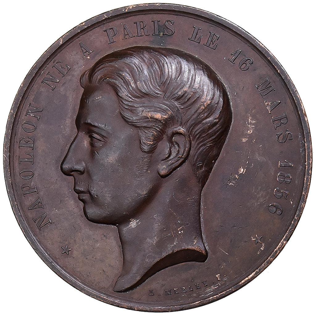 França, medalha, Napoléon IV, Médaille pour sa Majorité, 1874, Cobre