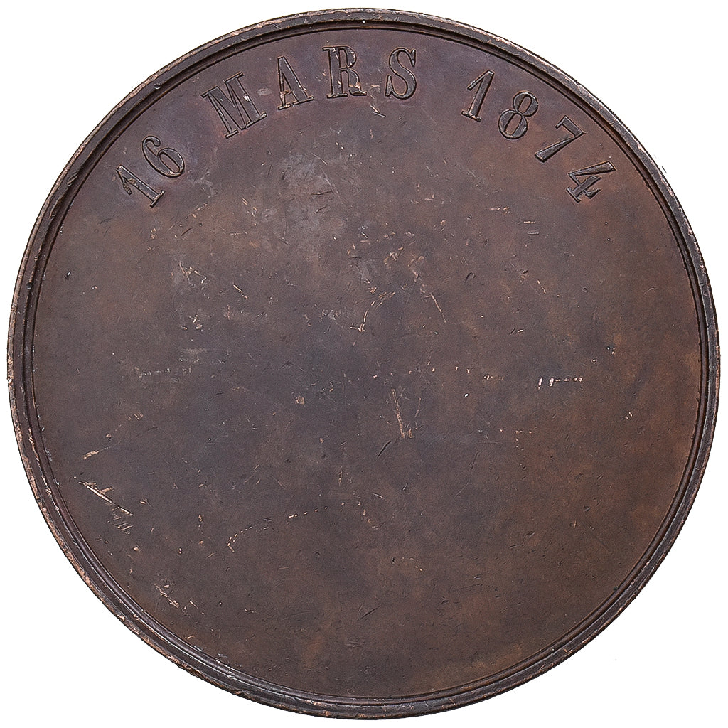 França, medalha, Napoléon IV, Médaille pour sa Majorité, 1874, Cobre