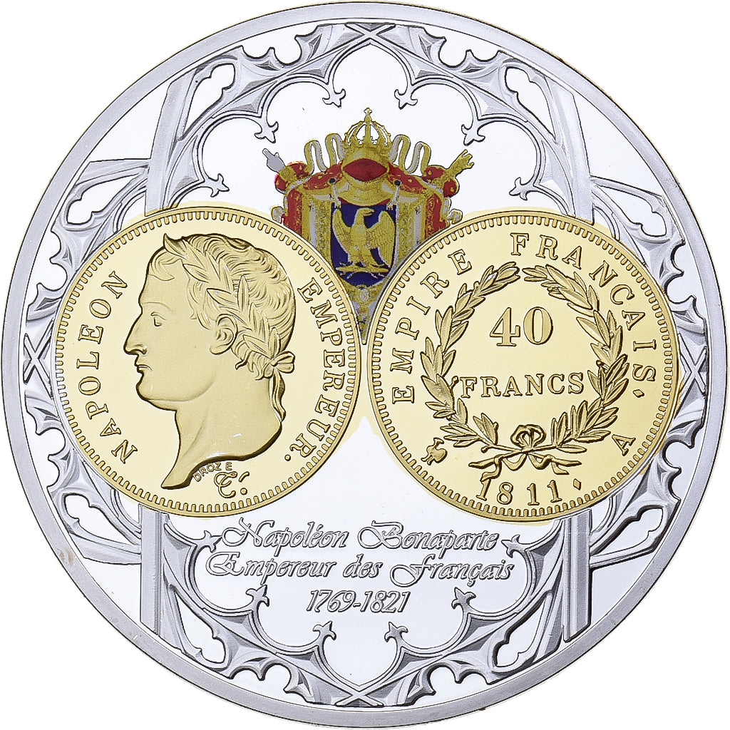 França, medalha, Monarques Européens, Napoléon Bonaparte, Cobre Revestido a