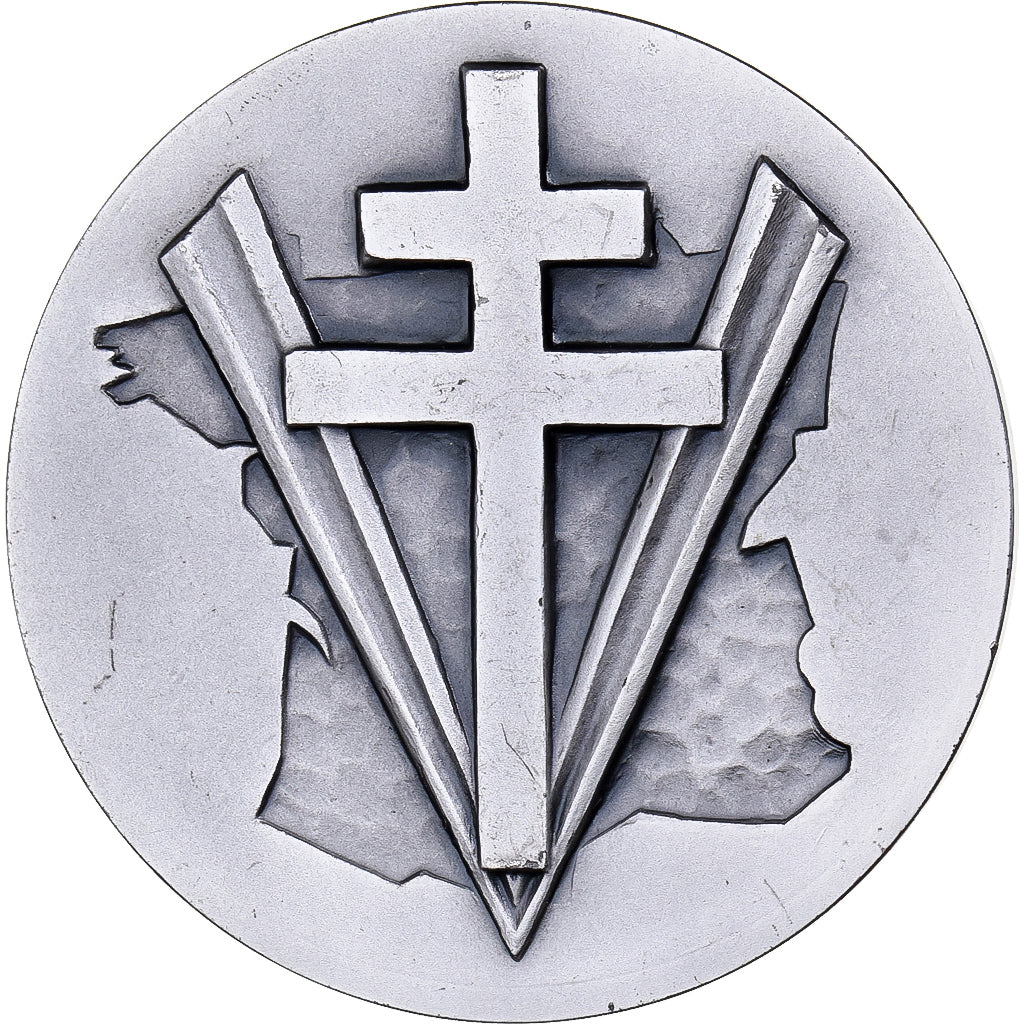 França, medalha, Charles De Gaulle, 1970, Bronze Prateado, J. Balme, MS(63)