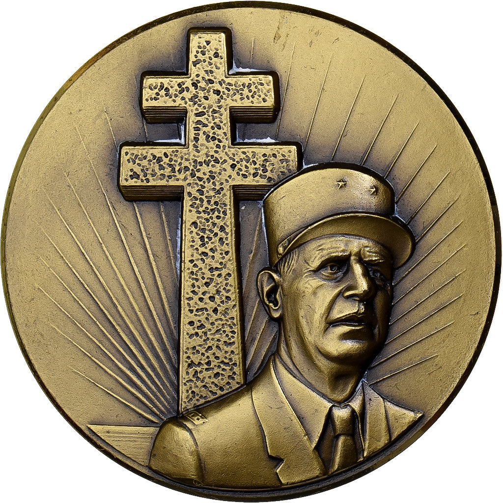 France, Médaille, Centenaire du Général De Gaulle, 1990, Bronze, SPL