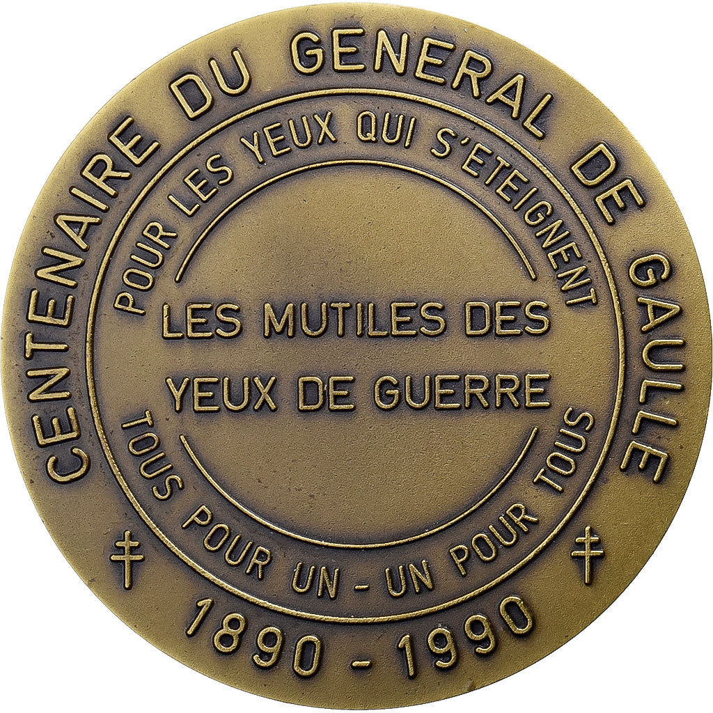 Frankreich, Medaille, Centenaire du Général De Gaulle, 1990, Bronze, VZ