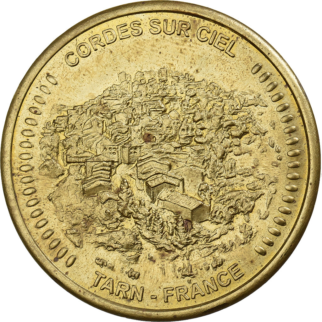 França, medalha, Cordes sur Ciel - cité médiévale, Cuproníquel Alumínio