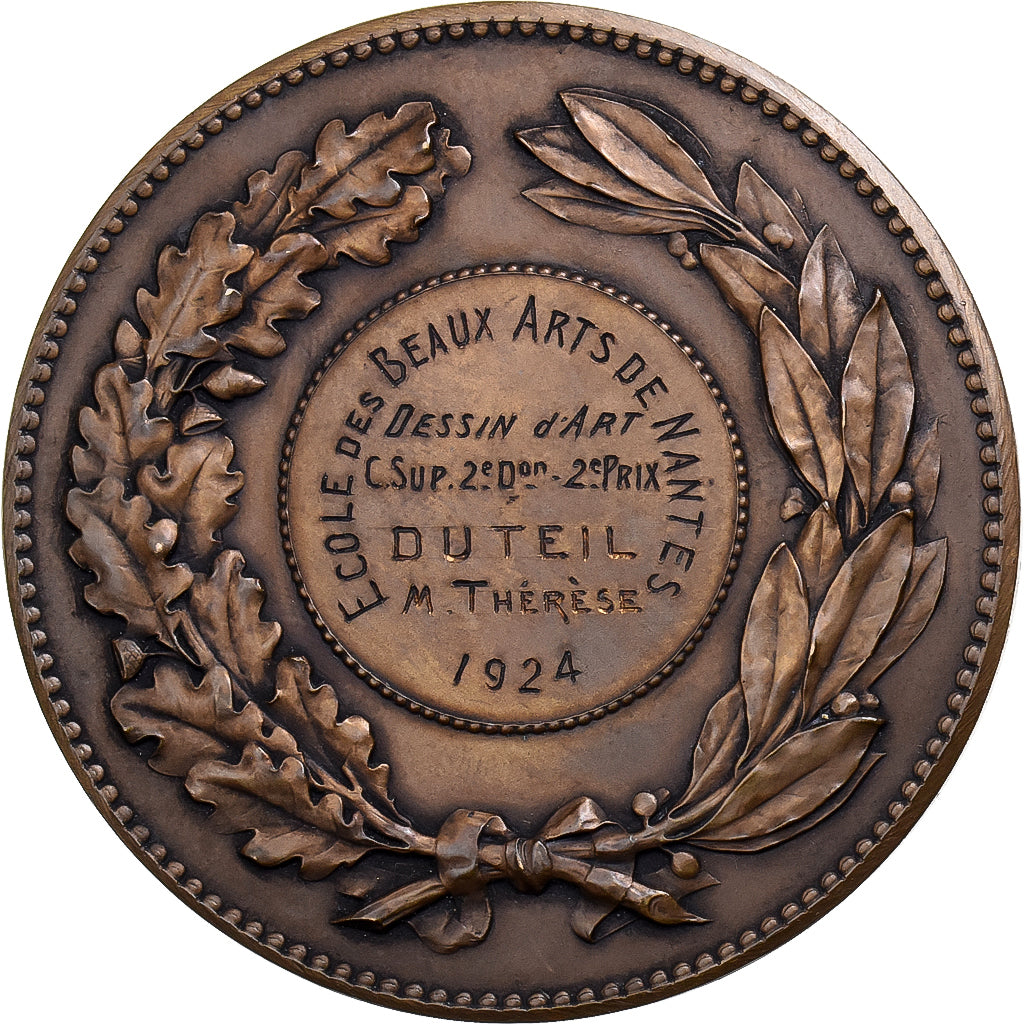 Francja, medal, Ecole des Beaux-Arts de Nantes, 1924, Brązowy, Lagrange