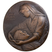 Francja, medal, Hôpital de la Soie, Blessés de Guerre, 1914-1919, Brązowy