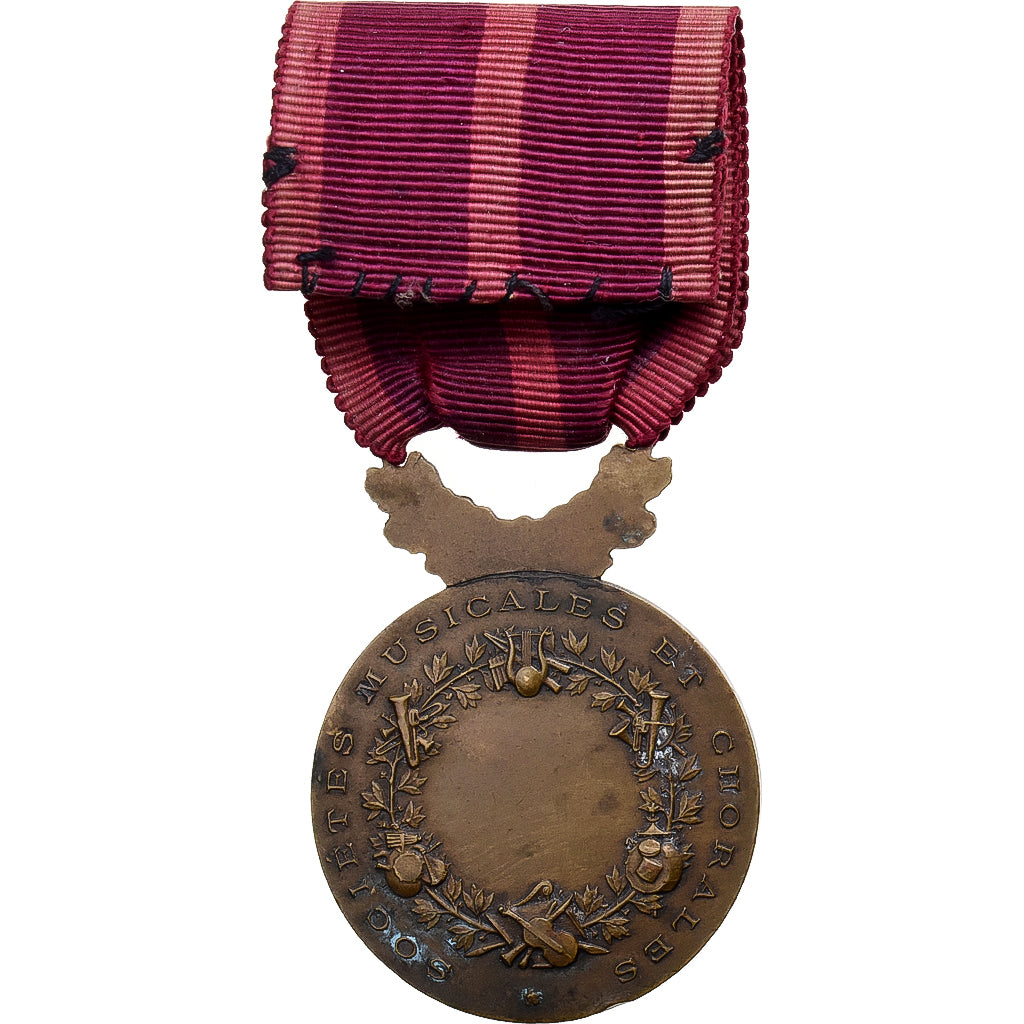France, Sociétés musicales et chorales, Musique, Medal, Very Good Quality