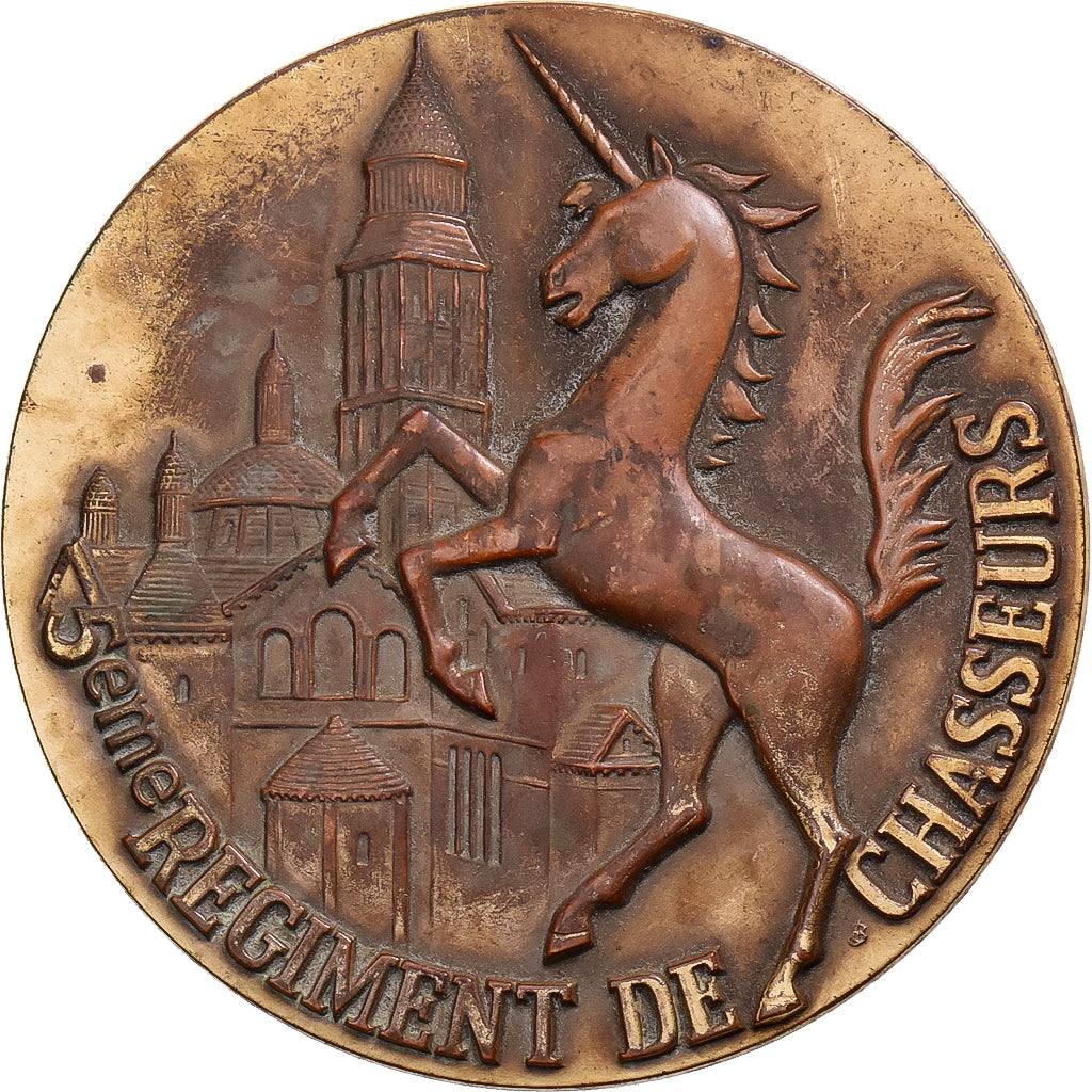 France, Medal, 5ème Régiment de Chasseurs, Bronze, EF(40-45)