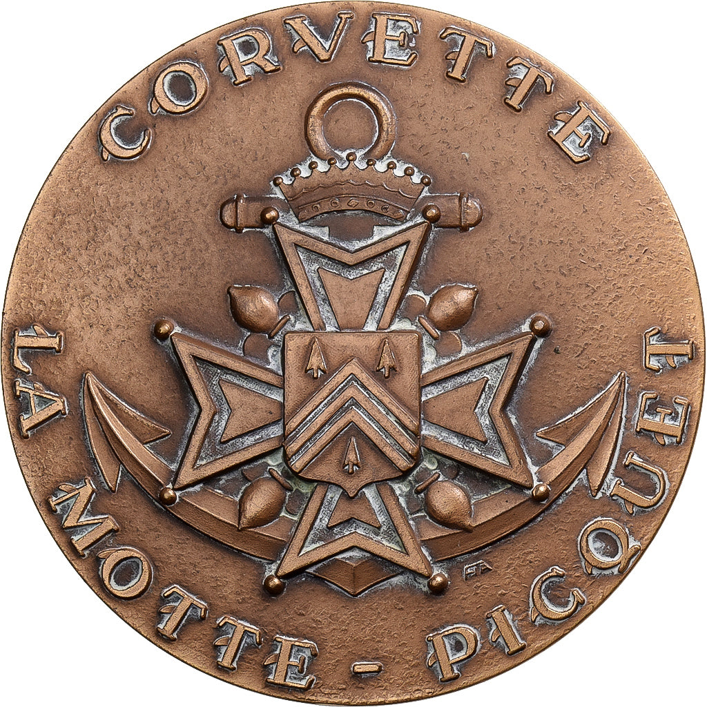 France, Medal, Corvette La Motte-Picquet, Bronze, EF(40-45)