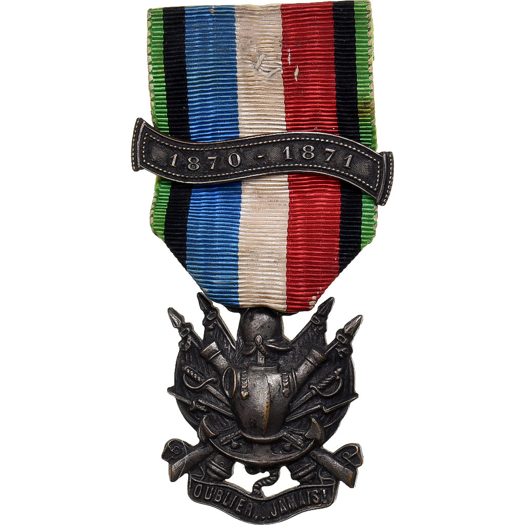 France, Troisième République, Oublier Jamais, Medal, 1870-1871, Very Good