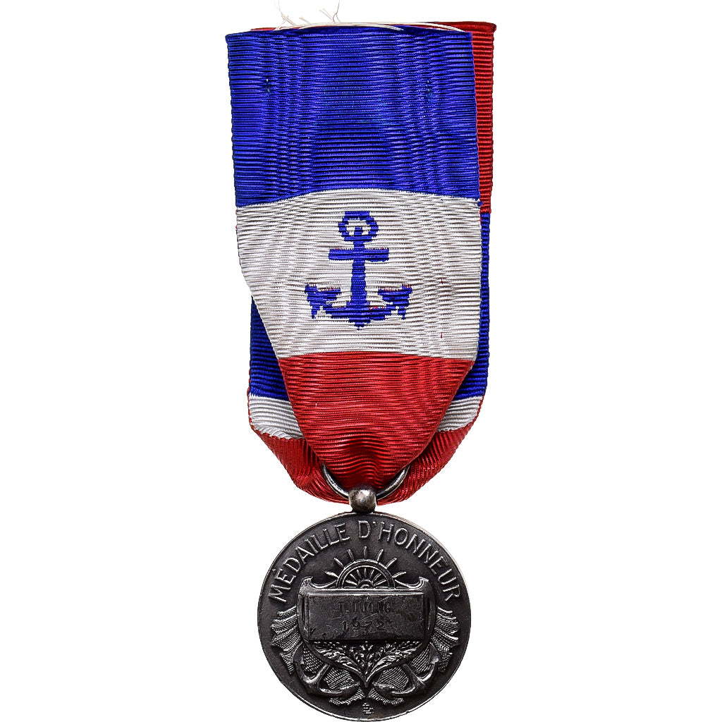 France, Marine Marchande, Honneur et Travail, Médaille, 1972, Très bon état