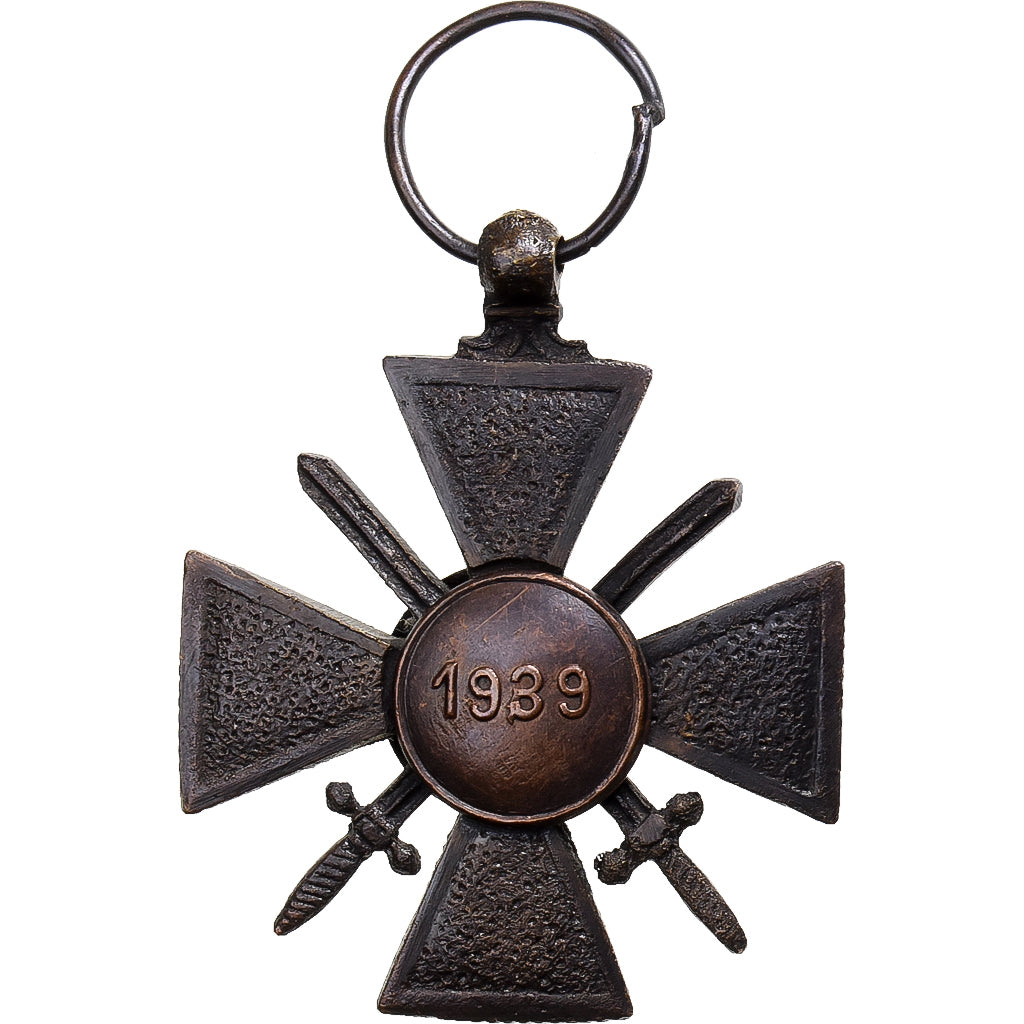 França, Croix de Guerre, medalha, 1939, Qualidade Muito Boa, Bronze, 36