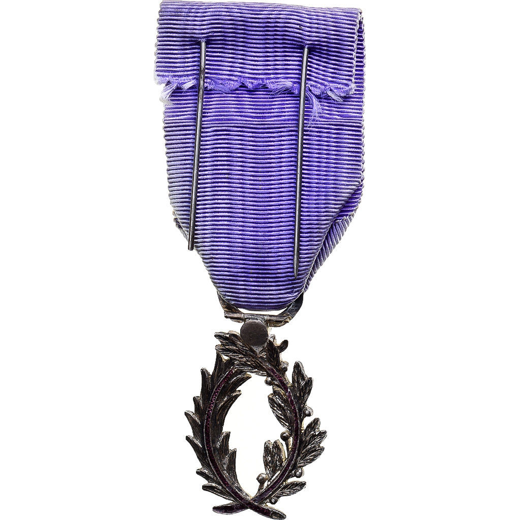 France, Palmes Académiques Officier, Médaille, Très bon état, Argent, 36 X