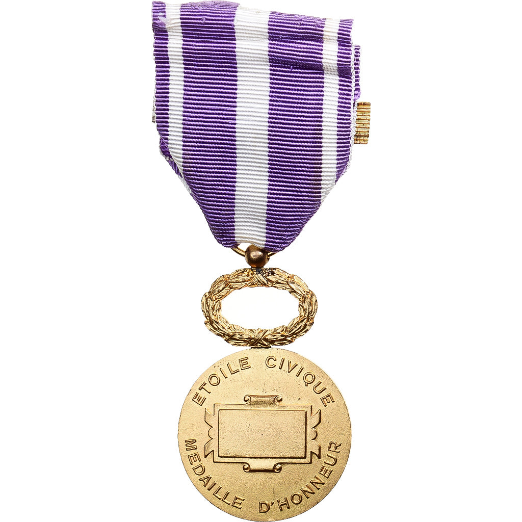 Francia, Etoile Civique, Officier, medaglia, Eccellente qualità, Bronzo dorato