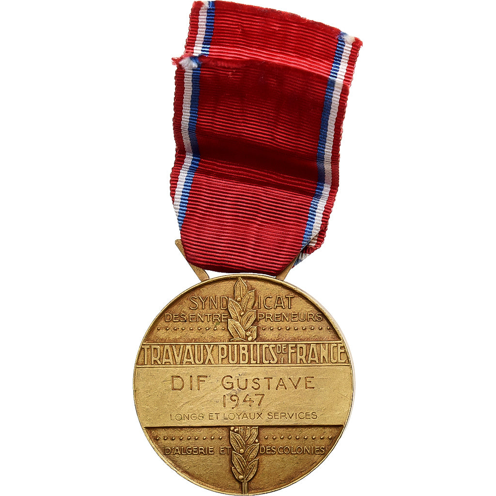 Francia, Travaux Publics de France, d'Algérie et des Colonies, medalla, 1947
