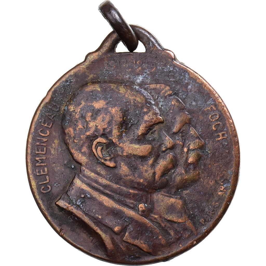 France, Medal, Clémenceau-Foch, Au Bon Marché, Paris, 1919, Bronze, Gilbault