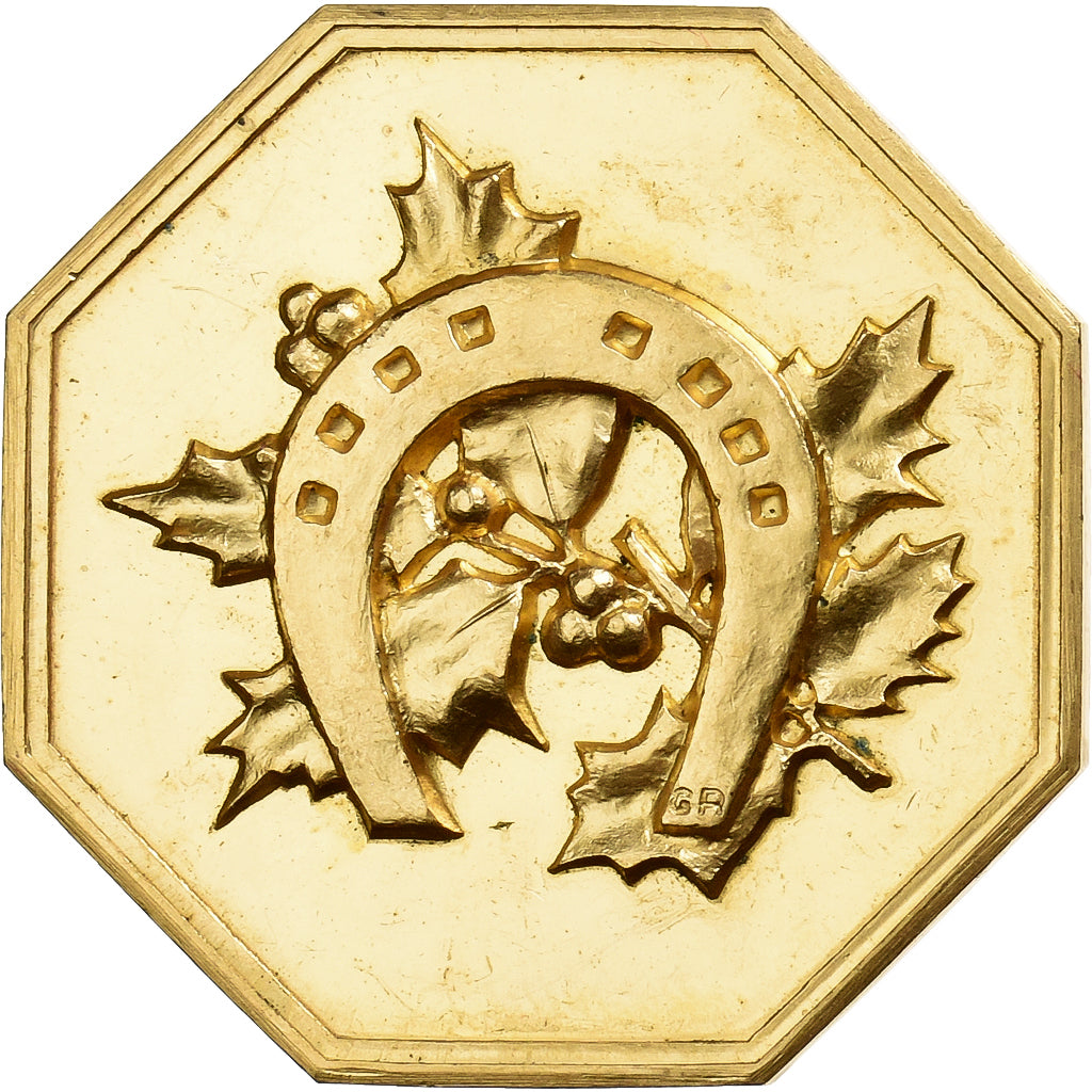 França, Token, Amour et Mariage, Voeux, Bronze Dourado, Fer à Cheval, MS(63)