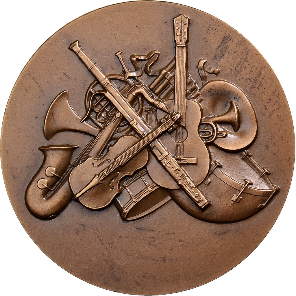 Francia, medaglia, Musique, Orphée Charmant les Animaux, Bronzo, Delamarre, SPL