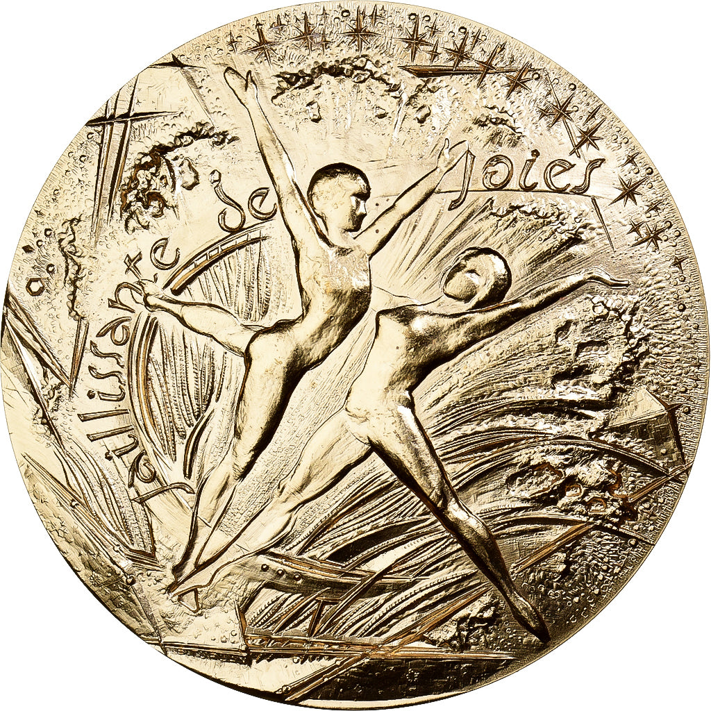 France, Medal, Voeux, Nouvelle Année, 1983, Gilt Bronze, Turlan, MS(65-70)
