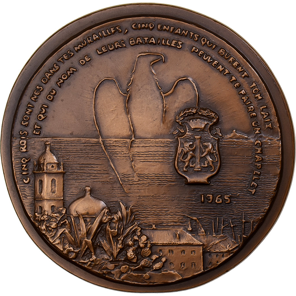 Francia, medaglia, Napoléon Bonaparte, Ville d'Ajaccio, Bronzo, Courbier, FDC