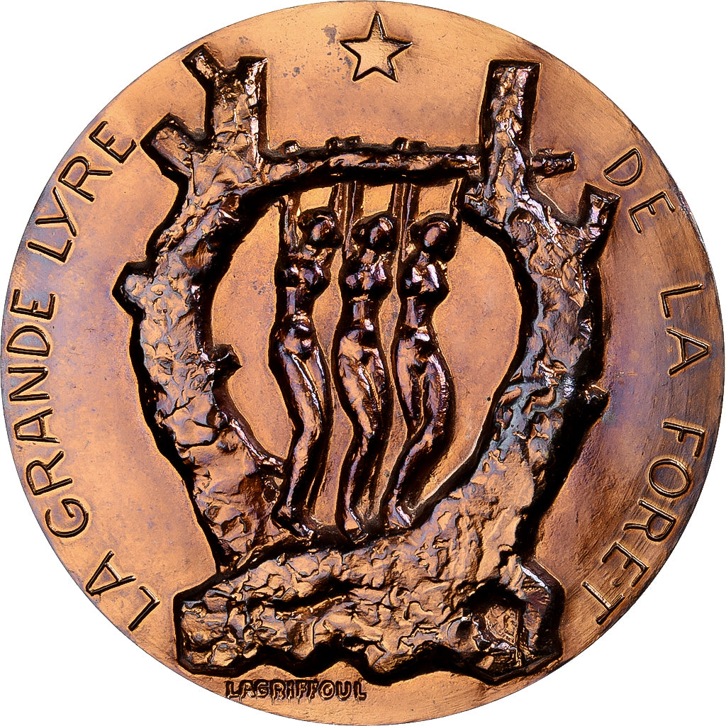 Francia, medaglia, La Grande Lyre de la Forêt, 1977, Bronzo, Lagriffoul, SPL