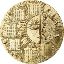 Francia, medaglia, Médaille de Table , Calendrier, 1976, Bronzo, Lecuyer, SPL