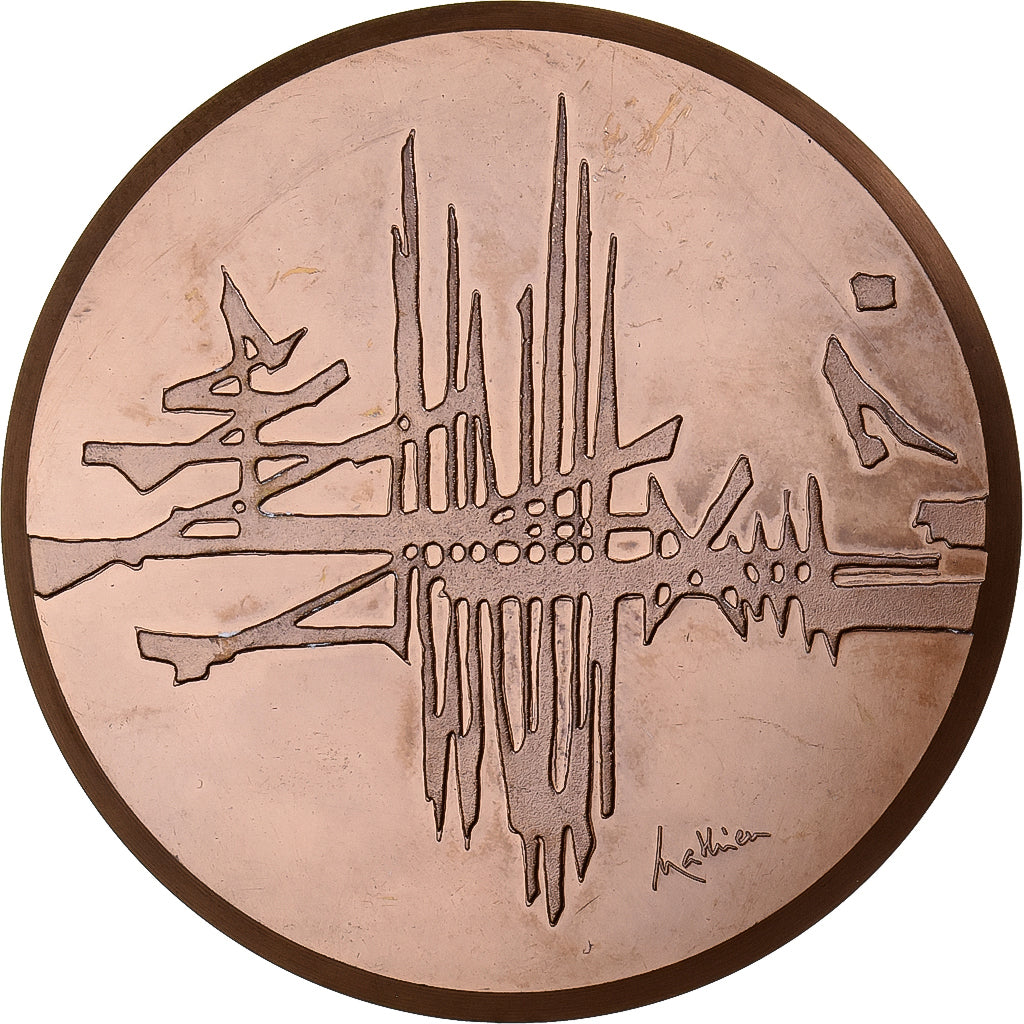 Francia, medaglia, Naissance de l'Art Gothique, 1971, Bronzo, Mathieu, SPL