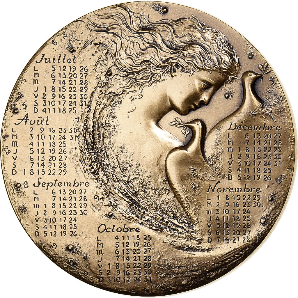 Francia, medaglia, Calendrier, Femme aux Colombes, 2004, Bronzo, Mayot, SPL