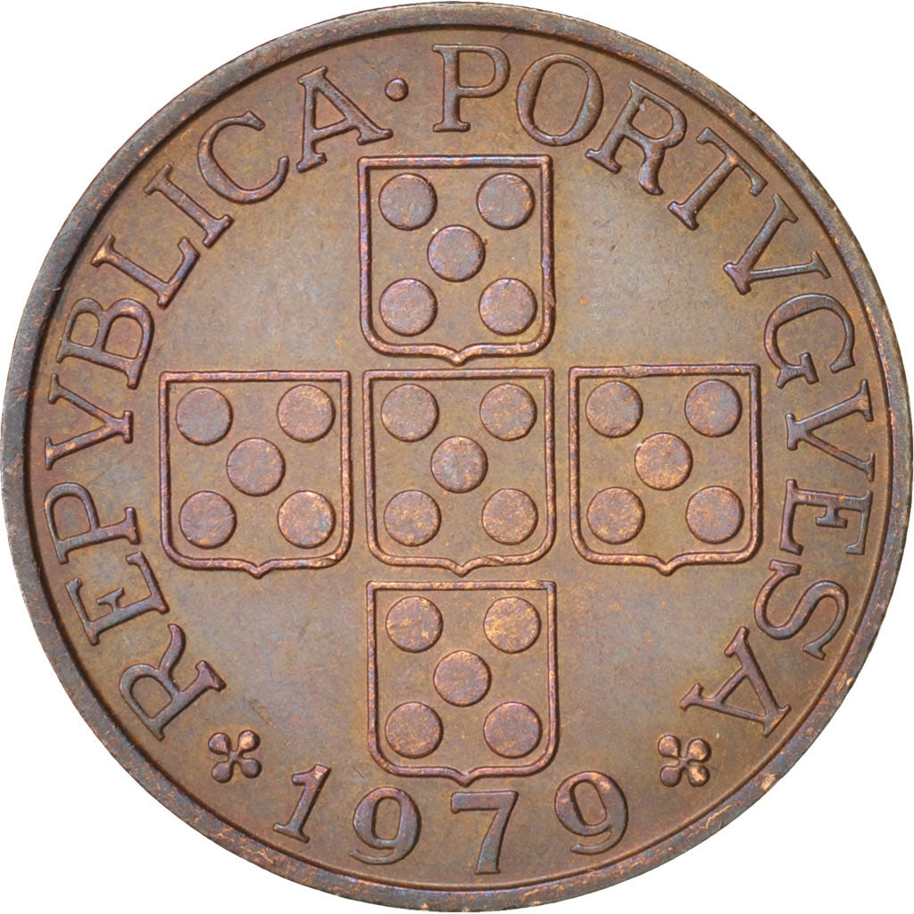 Coin, Portugal, Escudo, 1979, AU(55-58), Bronze, KM:597