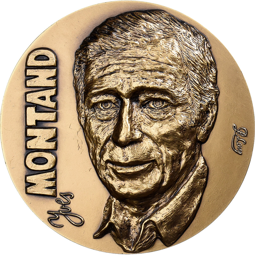 France, Medal, Yves Montand, Bronze, Lovy, AU(55-58)