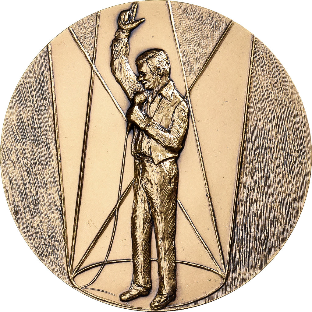 France, Medal, Yves Montand, Bronze, Lovy, AU(55-58)