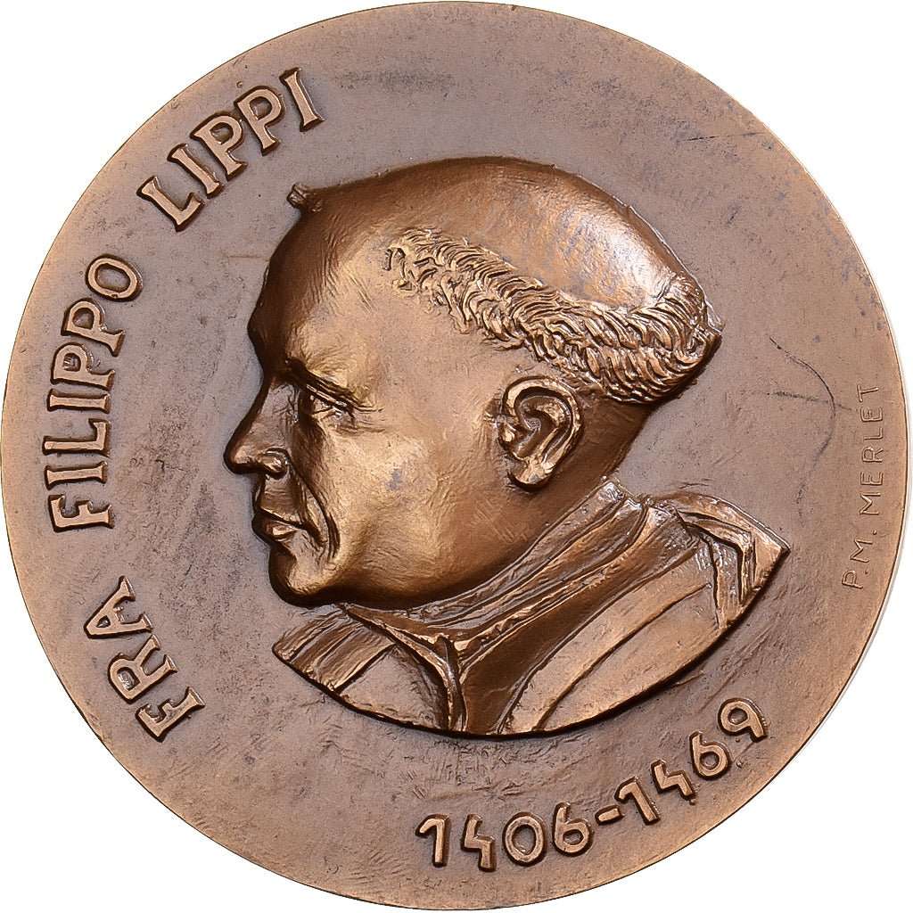 Francia, medalla, Fra Filippo Lippi, 1967, Bronce, MERLET Pierre-Miguel, EBC