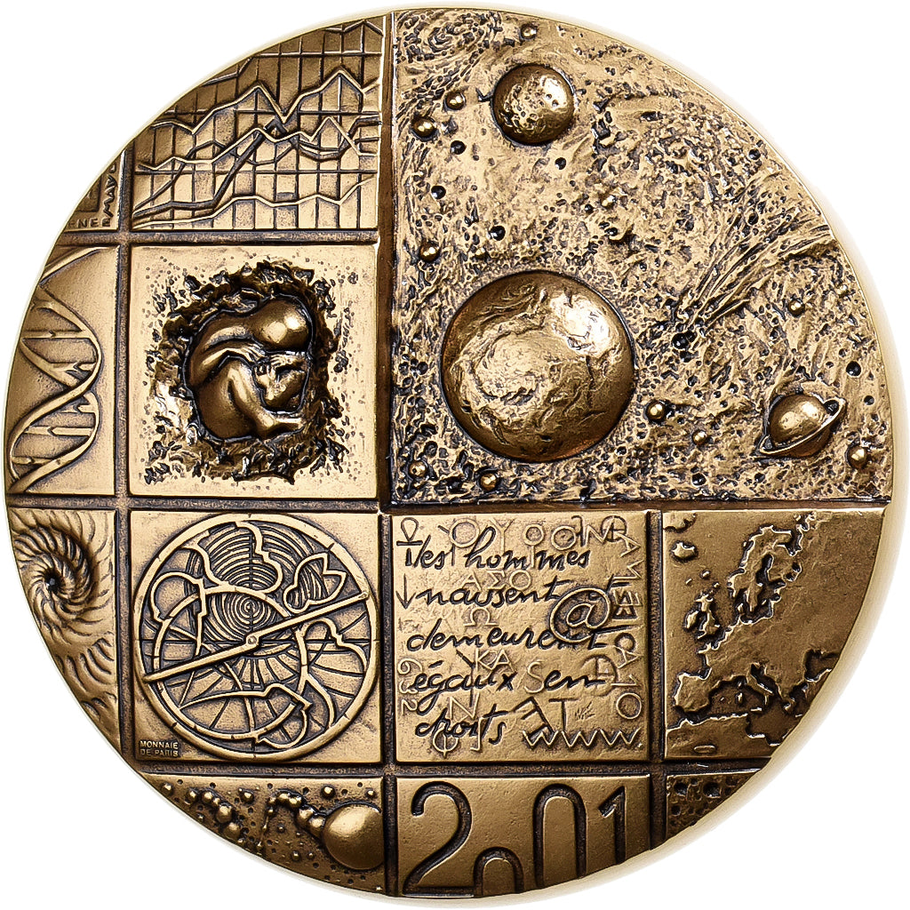 France, Medal, Les Hommes naissent et demeurent égaux, 2001, Bronze, Mayot