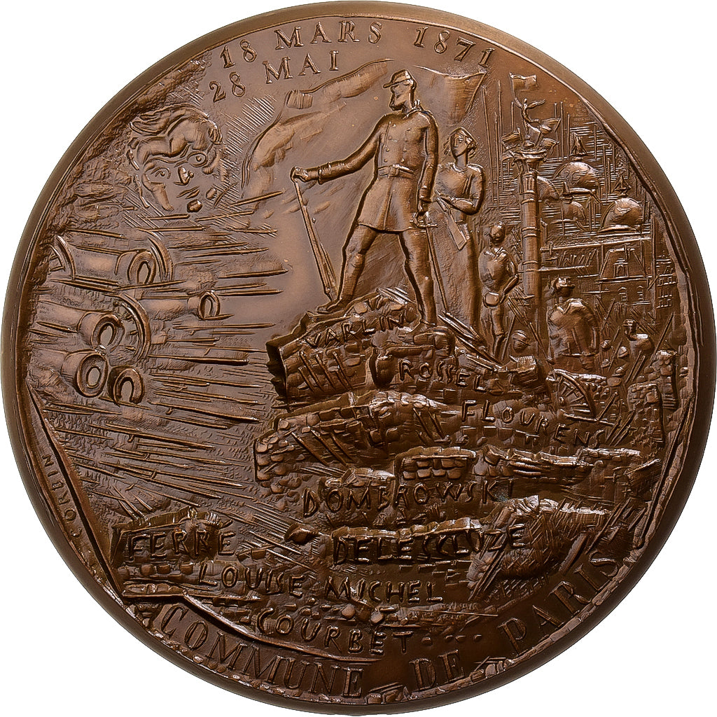 Francia, medaglia, Centenaire de la Commune de Paris, Victor Hugo, 1972, Bronzo