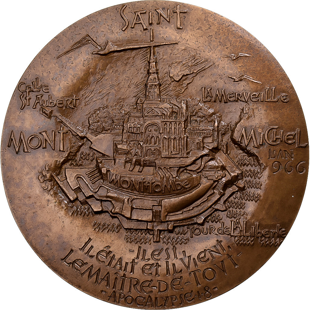 France, Médaille, Le Mont Saint-Michel, 1966, Bronze, SPL, Anastase