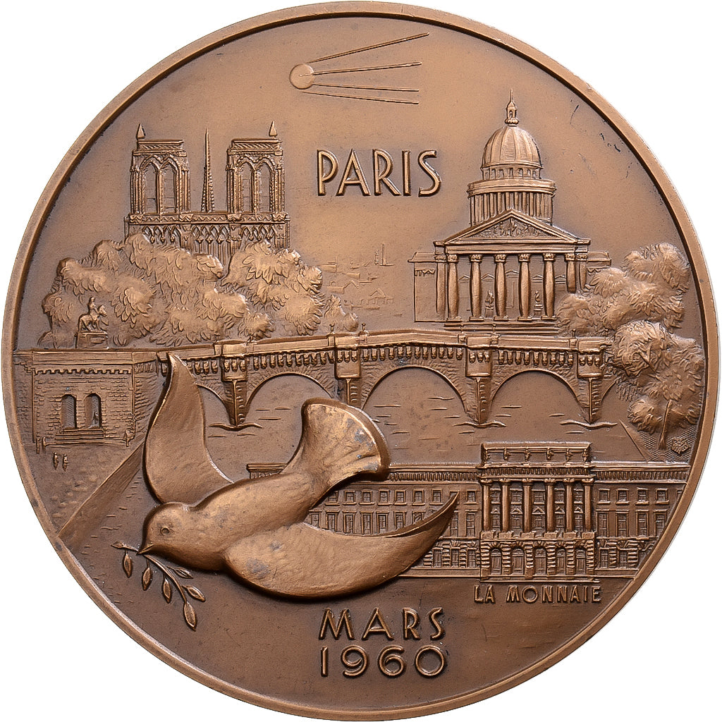 Francia, medaglia, Khrouchtchev à Paris, 1960, Bronzo, MDP, SPL