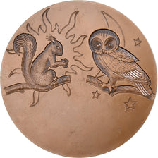 Frankrijk, Medaille, Lézard, Ecureuil, Chouette, Bronzen, Bloc, UNC-