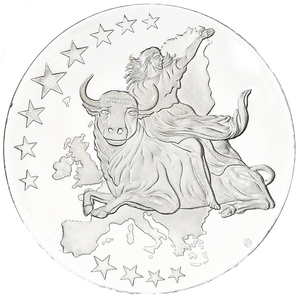 Espanha, medalha, Monnaies européennes, 2002, Prata Cromada a Cobre, MS(64)