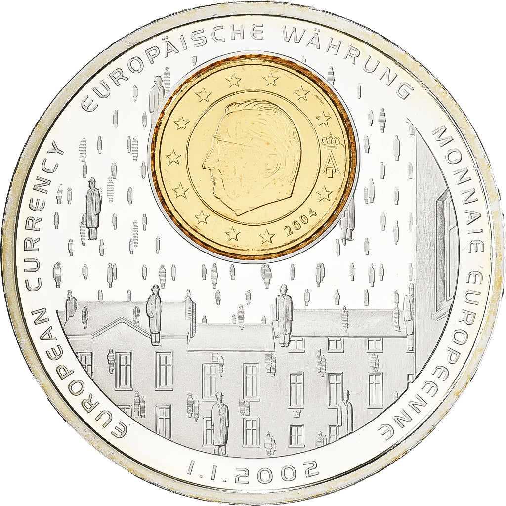Bélgica, medalla, Monnaies européennes, 2002, Copper Plated Silver, SC+