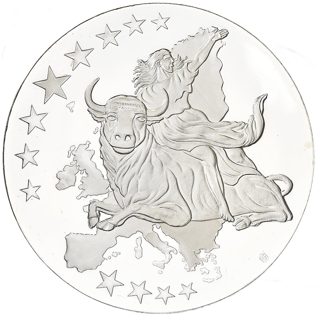 REPUBLIEK IERLAND, Medaille, Monnaies européennes, 2002, Verzilverd koper, UNC