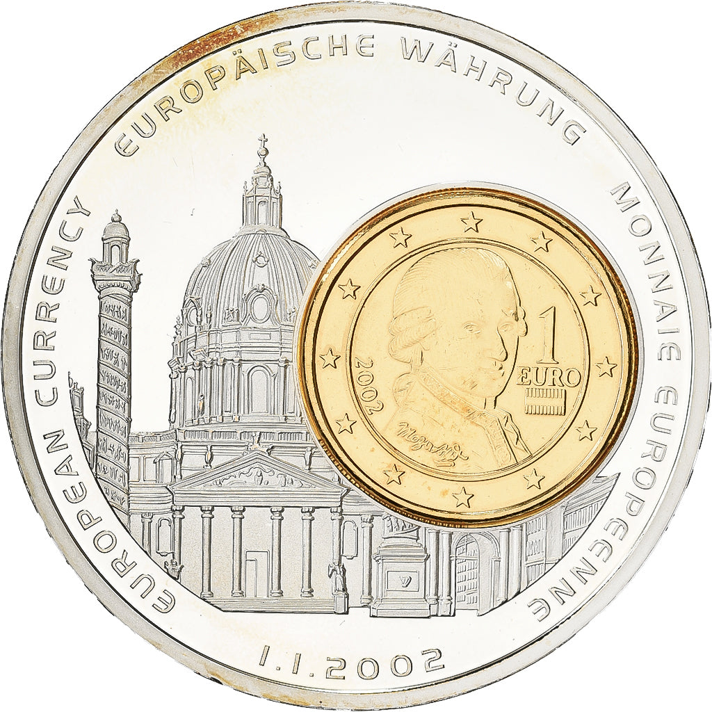 Austria, Medal, Monnaies européennes, 2002, Copper Plated Silver, MS(64)