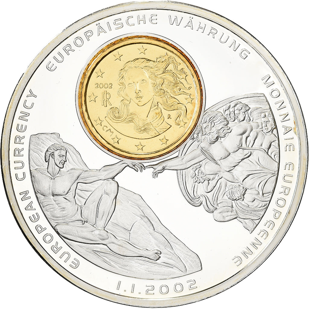 Italy, Medal, Monnaies européennes, 2002, Copper Plated Silver, MS(64)