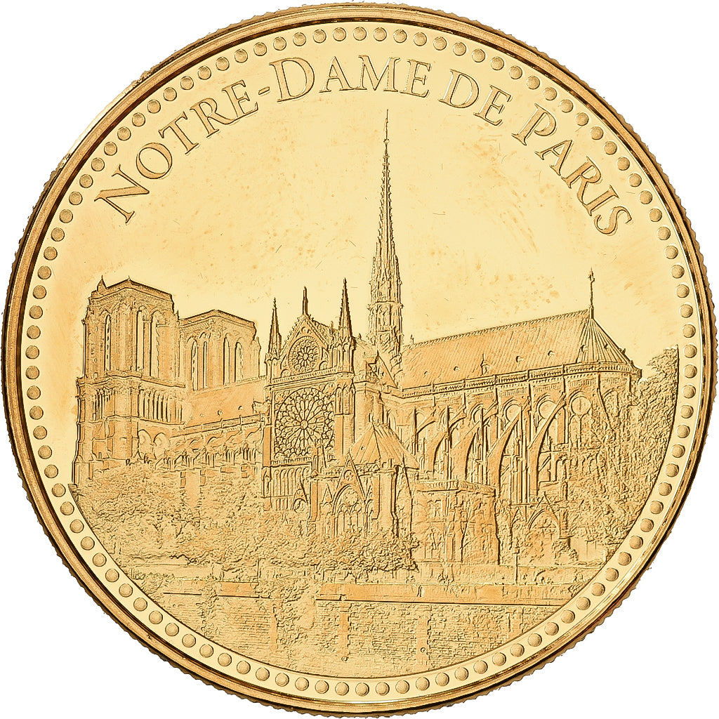 França, medalha, Cathédrale Notre-Dame de Paris, Cobre-Níquel Dourado, MS(63)