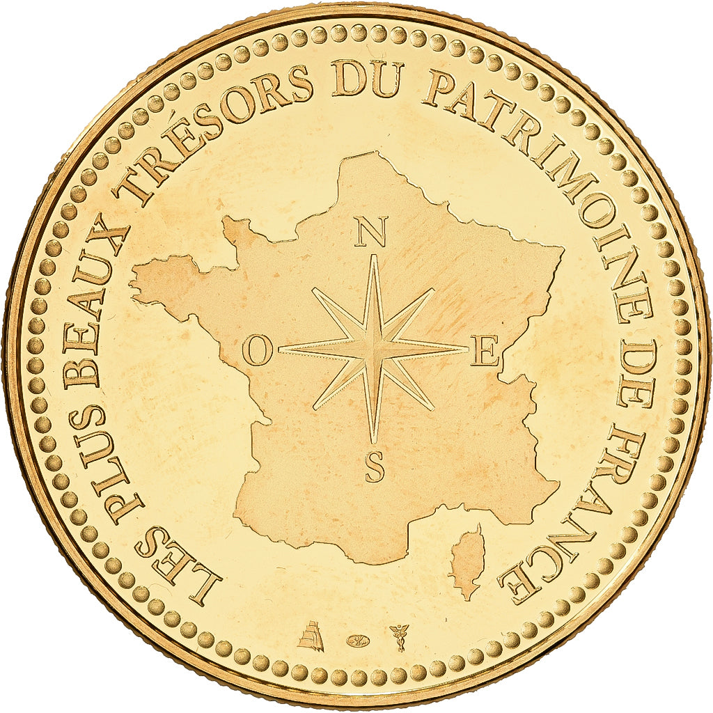 França, medalha, Cathédrale Notre-Dame de Paris, Cobre-Níquel Dourado, MS(63)