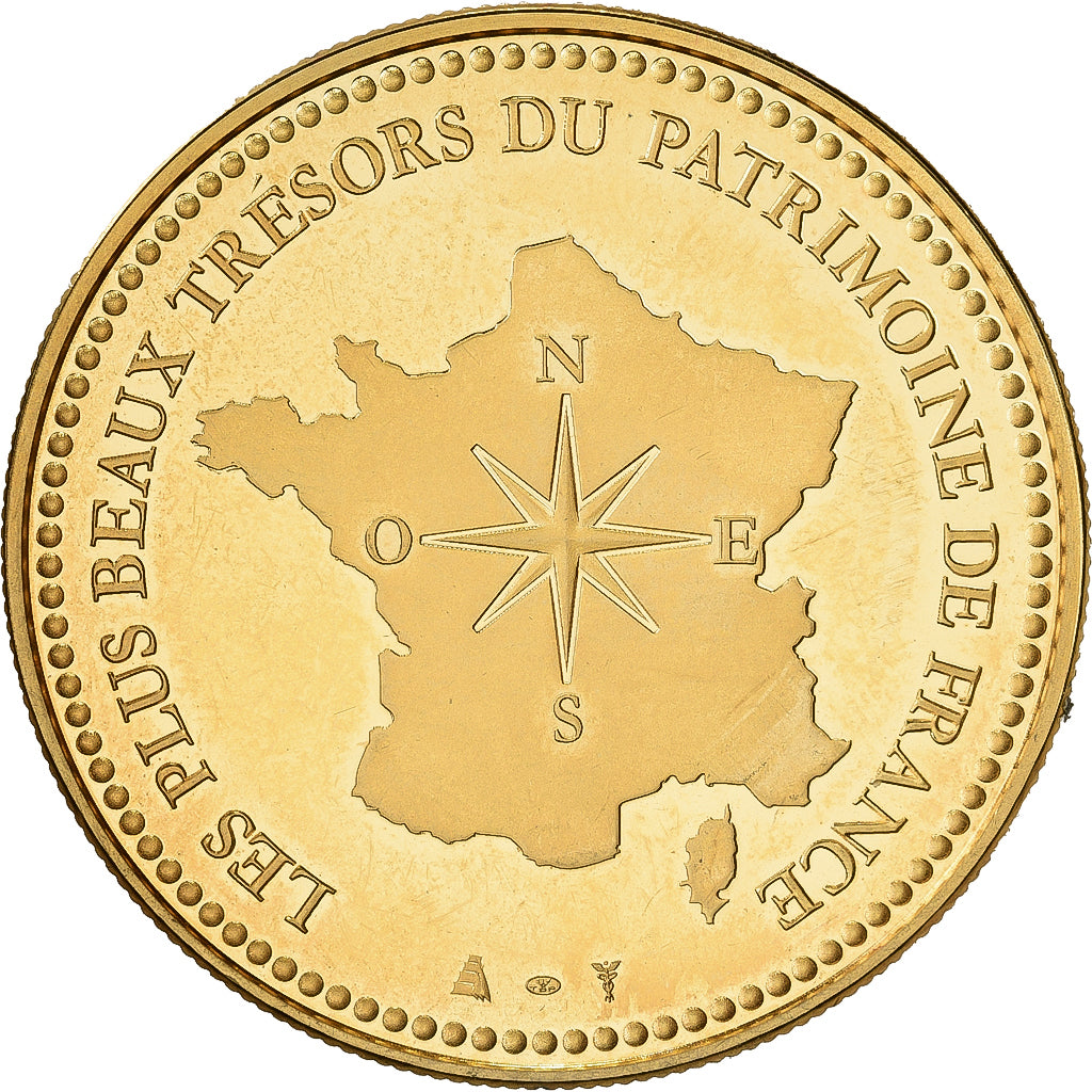 França, medalha, Le Mont Saint-Michel, Cobre-Níquel Dourado, MS(63)