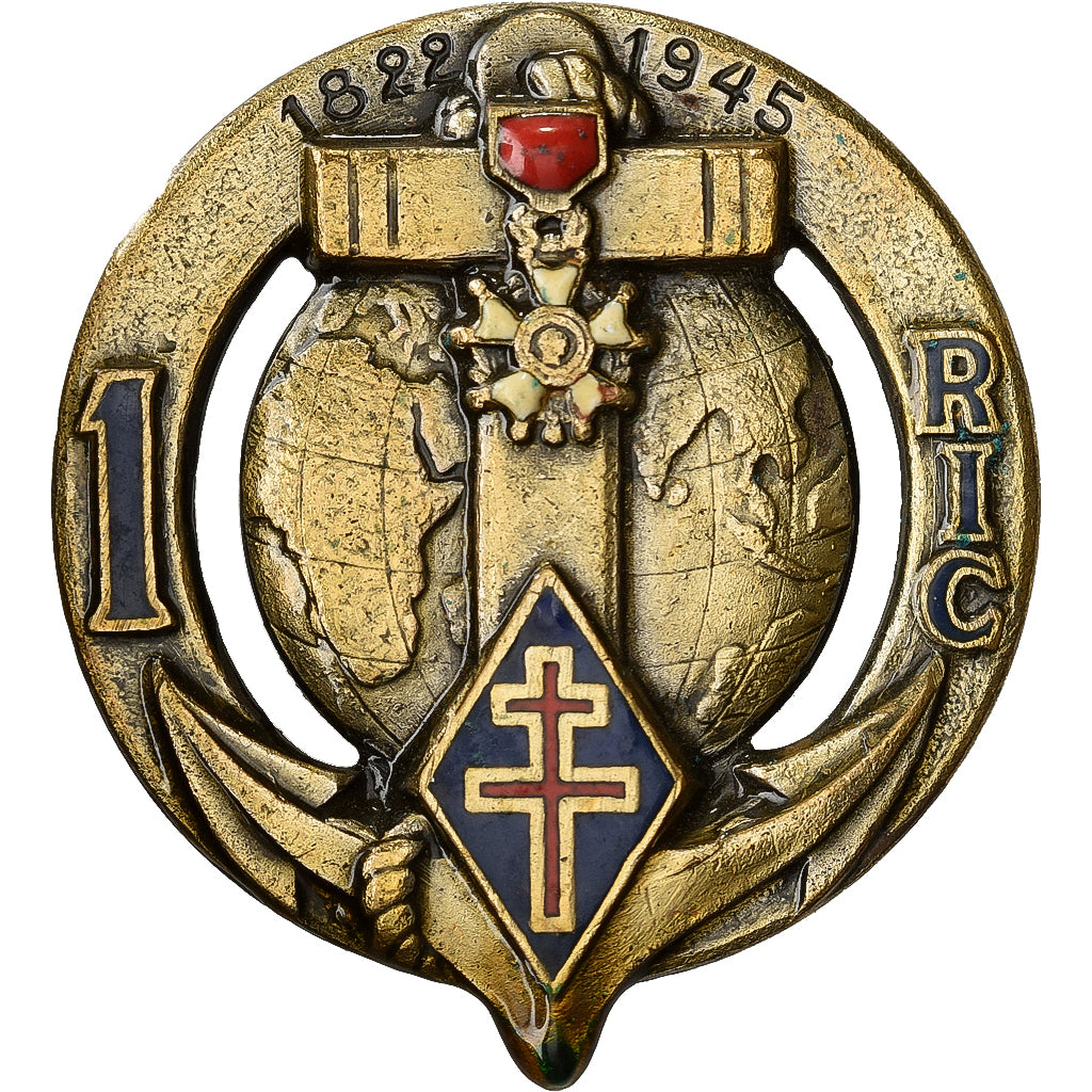 França, 1er Régiment d'Infanterie Coloniale, WAR, Broche, Qualidade Muito Boa