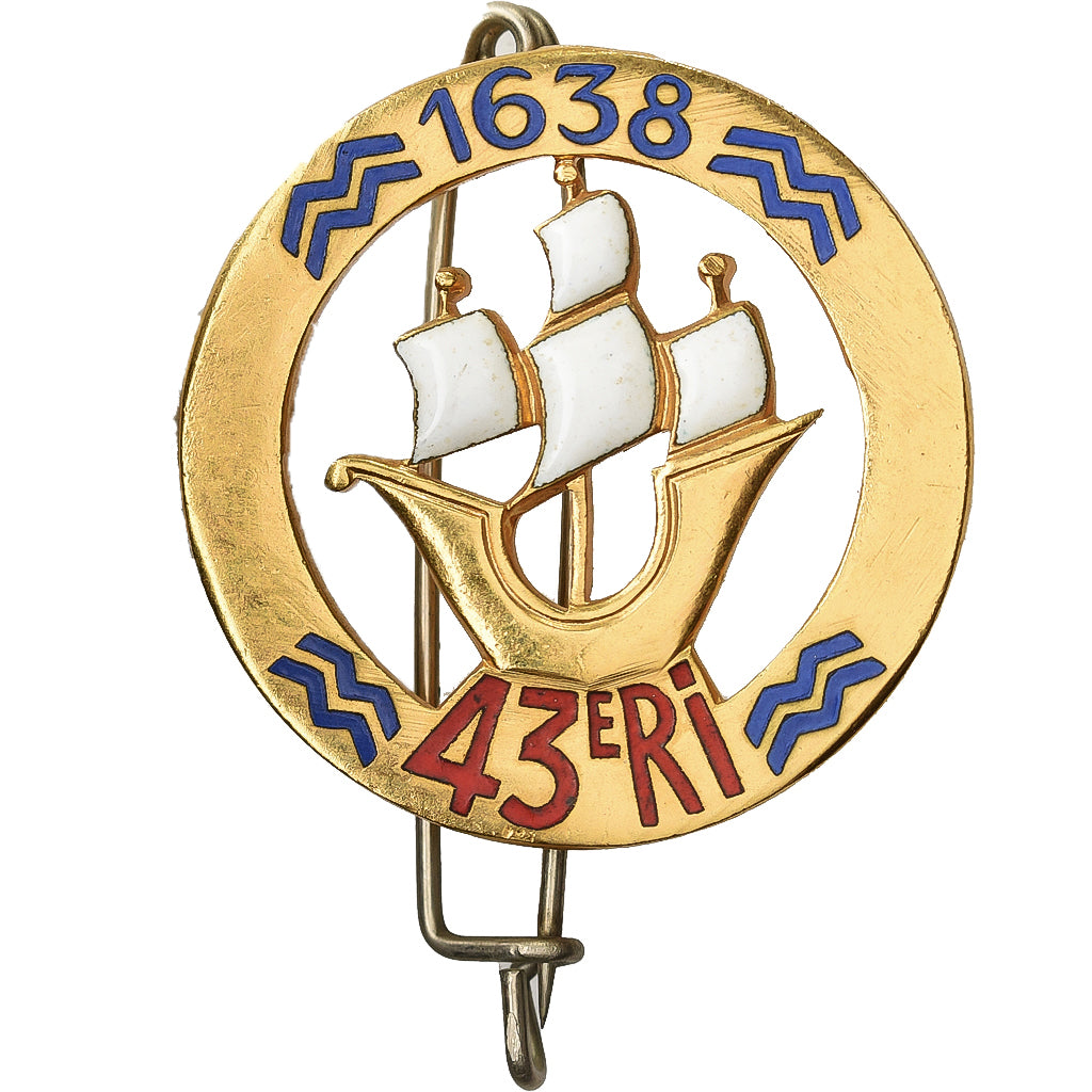 Frankreich, 43ème Régiment d'Infanterie, Military, Broche, Excellent Quality