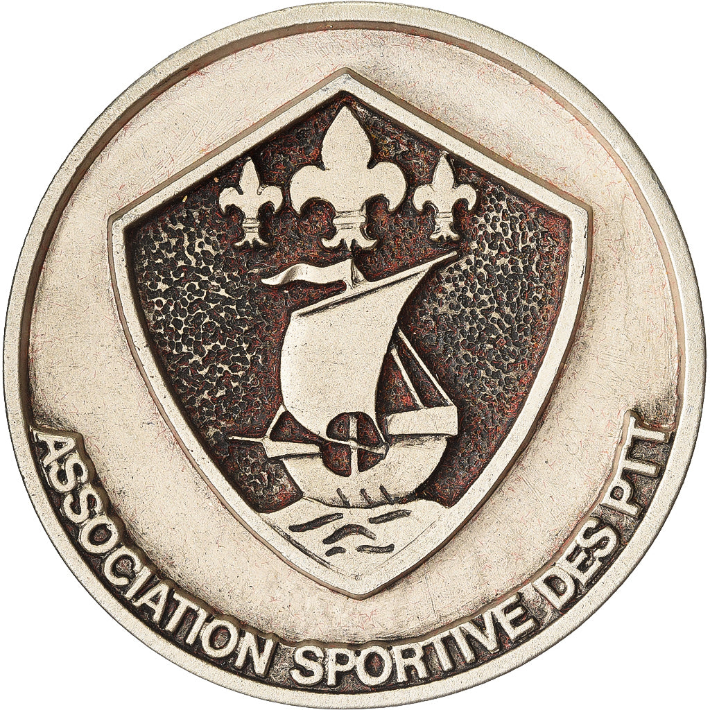France, Medal, Association Sportive des P.T.T, 1978, Silvered Metal, AU(55-58)